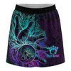 Maxcorners Customized Bowling Trouser Skirts With Shorts Underneath, Bowling Maori Tattoo Neon Teal Purple With Pockets