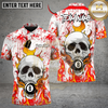 Maxcorners Billiard Skull Strike 8 Ball Multicolor Customized Name, Team Name 3D Shirt