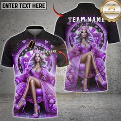 Maxcorners Darts Queen Crown Dartboard Multicolor Customized Name, Team Name 3D Shirts
