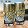 Maxcorners Fishing Tumbler Olive Stone Watercolor Design Personalized Name Tumbler (13 Species)