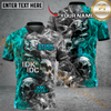 Maxcorners Darts Skull Mutilcolor Options Personalized Name, Team Name 3D Polo Shirt