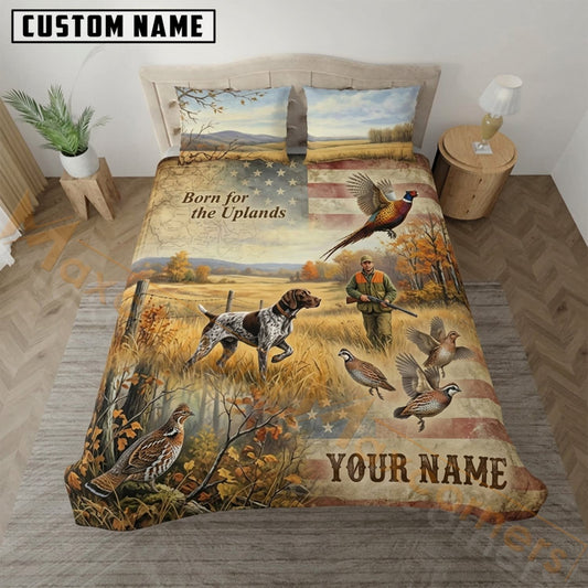 Maxcorners Pheasant Hunting Autumn Meadow Hunter Dog Bedding Set 3D Print Custom Name