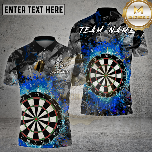 Maxcorners Dart Electric Splash Classic Dartboard Multicolor Options Personalized Name, Team Name 3D Shirt (4 Colors)