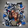 Maxcorners Darts Confused Monkey Graffiti Personalized 3D Skirts With Shorts