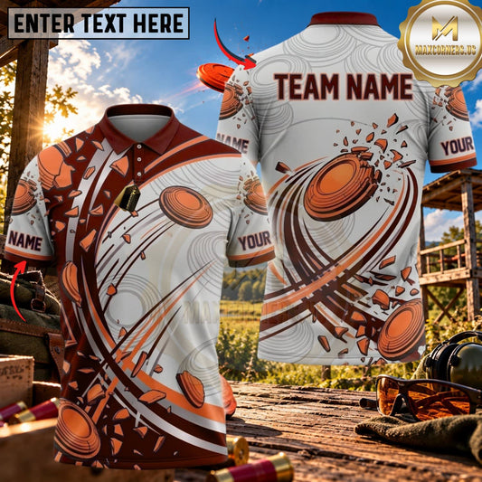 Maxcorners Clay Shooting Dynamic Orbit Clay Target Multicolor Customized Name Team Name 3D Shirts (4 Colors)