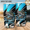 Maxcorners Fishing Tumbler Aqua Black Lightning Splash Design Personalized Name Tumbler (13 Species)