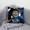 Maxcorners Darts Angry Cartoon Board Red Smoke Multicolor Customized Name 3D Pillow
