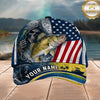 Maxcorners Fishing American Flag Grim Reaper Personalized 3D Cap