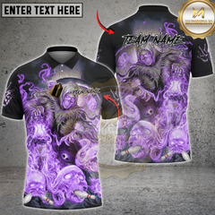 Maxcorners Bowling Grim Reaper Skull Smoke Multicolor Customized Name, Team Name 3D Shirts