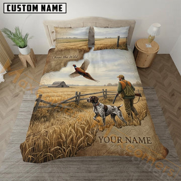 Maxcorners Upland Bird Hunting Wheat Field Hunter Dog Bedding Set 3D Print Custom Name