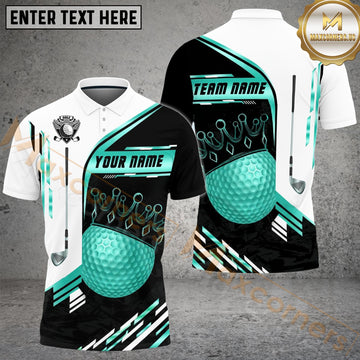 Maxcorners Golf Champion Golden Personalized Name, Team Name 3D Shirt (6 Colors)