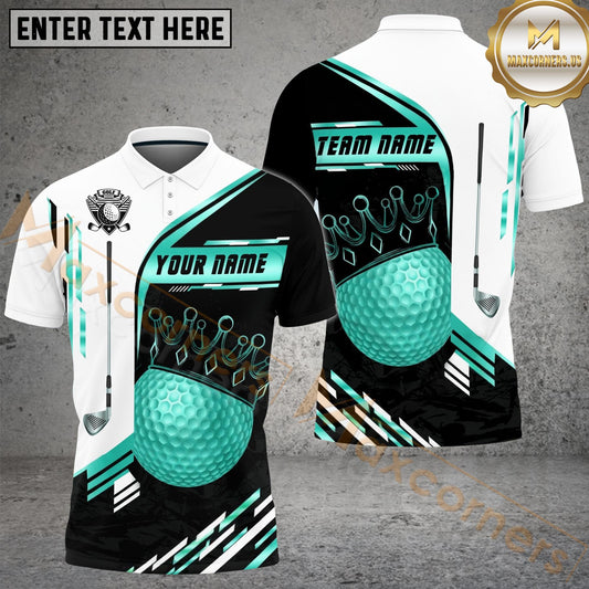 Maxcorners Golf Champion Golden Personalized Name, Team Name 3D Shirt (6 Colors)