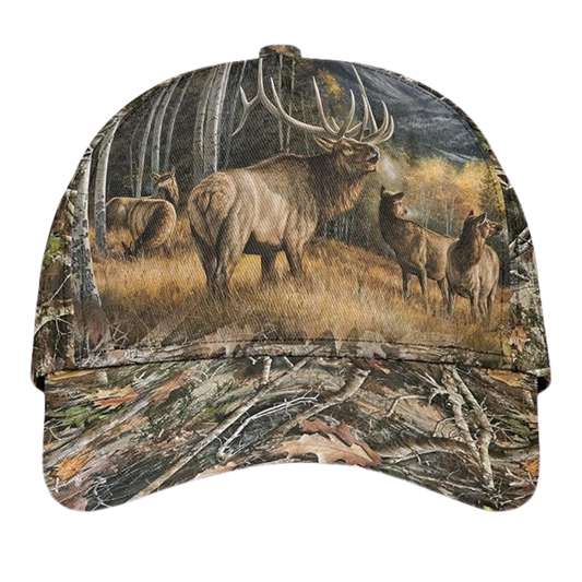 Maxcorners Deer Hunting Camouflage Baseball Cap For Hunter, Deer Hunting 3D Printed Caps Hats LM0402