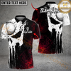 Maxcorners Golf Grunge Punisher Skull Design Personalized Name, Team Name 3D Shirt (4 Colors)