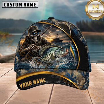Maxcorners Fishing Skull Fisherman Personalized 3D Cap