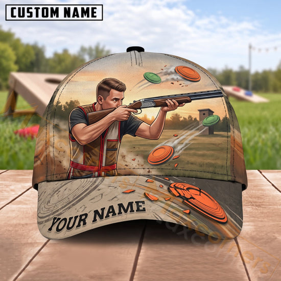 Maxcorners Trap & Skeet Shooting Rustic Field Shooter Personalized Name 3D Cap