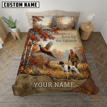 Maxcorners Upland Bird Hunting Autumn Field Quote Bedding Set 3D Print Custom Name