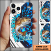 Maxcorners Fishing White Scale Water Splash Multicolor Options Personalized Name Phone Case (12 Fish Species)