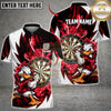 Maxcorners Darts Angry Duck Mascot Fighting Stance Dartboard Lightning Graphic Multicolor Customized Name, Team Name 3D Shirts