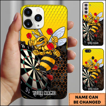 Maxcorners Darts Angry Bee Dart Player Personalized Name 3D Phone Case