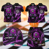 Maxcorners Darts Skull Dartboard Lightning Design Personalized Team Sportswear Set - Polo Shirt, Cap & Skorts