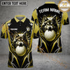 Maxcorners Golf Angry Wolf Personalized Name, Team Name 3D Shirt (6 Colors)