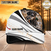 Maxcorners Dog Hunting And Duck Black White Silver Wave Marsh Personalized Name 3D Cap