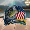Maxcorners Fishing American Flag Grim Reaper Personalized 3D Cap