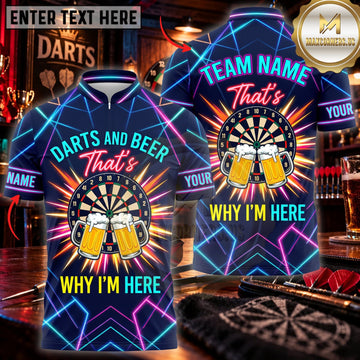 Maxcorners Darts Darts Are My Therapy Funny Neon Typography Personalized Name 3D Unisex Shirt