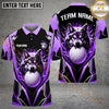 Maxcorners Golf Angry Wolf Personalized Name, Team Name 3D Shirt (6 Colors)