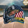 Maxcorners Fishing American Flag Grim Reaper Personalized 3D Cap