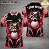 Maxcorners Golf Angry Wolf Personalized Name, Team Name 3D Shirt (6 Colors)