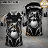 Maxcorners Golf Angry Wolf Personalized Name, Team Name 3D Shirt (6 Colors)