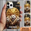 Maxcorners King Bear Crown Gold Dartboard Street Luxury Personalized Name 3D Phone Case