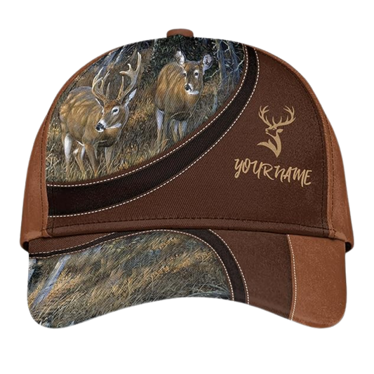 Maxcorners Custom Deer Hunting Baseball 3D Cap, Custom Deer Caps Hats For Hunters LM0402