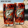 Maxcorners Fishing Tumbler Red Orange Inferno Flame Design Personalized Name Tumbler (13 Species)