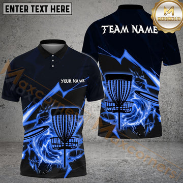 Maxcorners Disc Golf Thunder Strike Down Personalized Name, Team Name 3D Shirt (6 Colors)