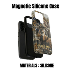 Maxcorners Duck Hunting Leather Pattern Personalized Name Phone Case LM0912