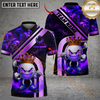 Maxcorners Golden Fire King Golf Polo Shirt, Customized Name & Team Name 3D Shirts (4 Colors)