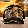 Maxcorners Dog Hunting And Duck Black Gold Wave Wetland Personalized Name 3D Cap