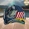 Maxcorners Fishing American Flag Grim Reaper Personalized 3D Cap