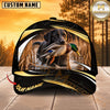 Maxcorners Dog Hunting And Duck Black Gold Wave Wetland Personalized Name 3D Cap