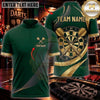 Maxcorners Darts & Classic Dartboard Gold Swirl Graphic Multicolor Customized Name, Team Name 3D Shirts
