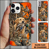 Maxcorners Duck Hunting German Shorthaired Pointer Orange Camouflage Hunting Personalized Name 3D Phone Case - Yellow Labrador Retriever