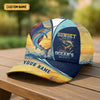 Maxcorners Sunset Serenity Ocean's Majesty, Fishing Trucker Hat, Fishing Hook Hat, Fishing Cap For Men, Fishing Gifts For Dad