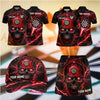 Maxcorners Darts Skull Dartboard Lightning Design Personalized Team Sportswear Set - Polo Shirt, Cap & Skorts