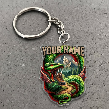 Maxcorners Hiking Dragon Mountain Adventure Customized Name 3D Keychain And Ornament