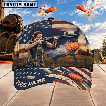 Maxcorners Trap & Skeet Shooting Female Clay Shooter Personalized Name 3D Cap