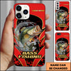 Maxcorner Fishing Jumping Water Fisherman Silhouette Personalized Name 3D Phone Case (10 Fish Species)