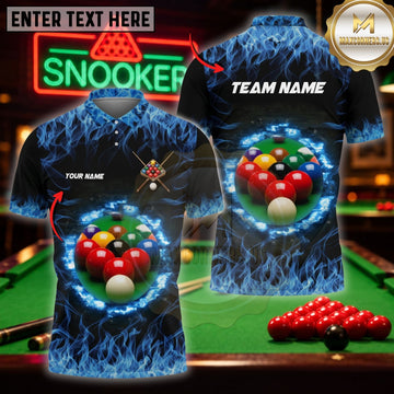 Maxcorners Pool Player Gear Glowing Billiard Art Multicolor Customized Name 3D Shirt